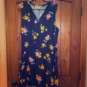 Old Navy Sleeveless Black Floral Dress